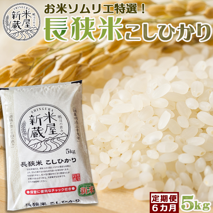 《令和７年産》【米屋新蔵の定期便】お米ソムリエ特選『長狭米コシヒカリ』５kg×６回　[0100-0078]