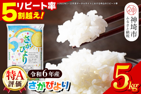 【令和6年産】さがびより 精米 5kg【特A受賞米 米 5kg お米 コメ こめ 国産 美味しい ブランド米 人気 ランキング】(H015184)