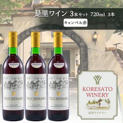 ふるさと納税 赤磐市 是里 ワイン 果実酒 キャンベル赤 720ml 3本[NO5765-1265]