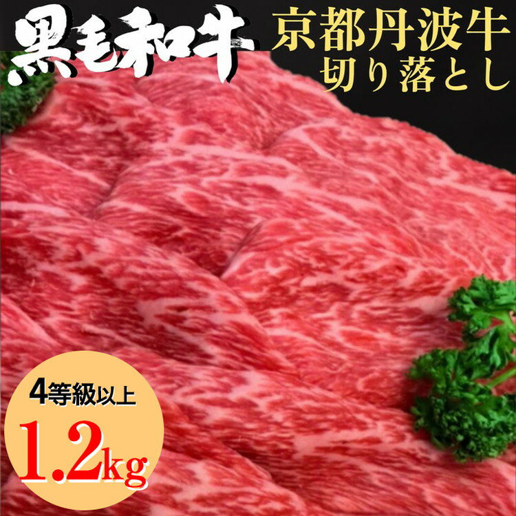 【ふるさと納税】厳選 京丹波牛 4等級以上！贅沢 切り落とし 1.2kg（600g×2パック）＜冷蔵/冷凍＞《京都 丹波産 黒毛和牛 丹波牛 和牛 ふるさと納税牛肉》京丹波かぐら ※離島への配送不可 ☆月間MVPふるさと納税賞 第1号（2020年10月）・SDGs未来都市亀岡