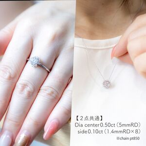 ダイヤ 指輪 pt900 ダイヤモンドリング & ダイヤモンドネックレス 合計1.2ct （RP-MR1202-MN770）鑑別書 保証書 ケース 付 ジュエリー 宝石 アクセサリー ペンダント 宝石