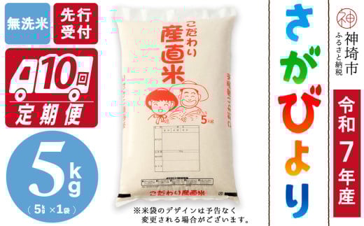 【令和7年産 新米先行受付】さがびより 無洗米 5kg【10ヶ月定期便】【さがびより 無洗米 5kg お米 おいしい ランキング 人気 国産 佐賀県産 ブランド 地元農家】(H061728)