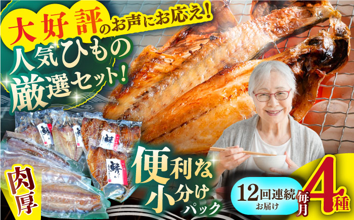 
【全12回定期便】平戸自慢のひもの　あじ・さばセット 【篠崎海産物店】 [KAD269]
