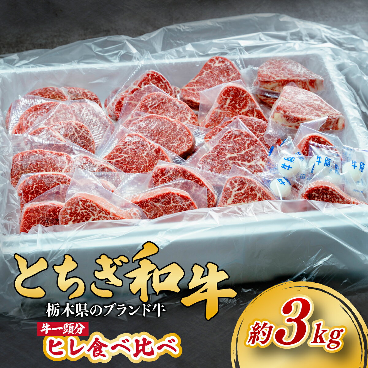 【ふるさと納税】とちぎ和牛 シャトーブリアンを含むヒレまるごと1頭分 約3kg【栃木県共通返礼品】 | 牛肉 肉 お肉 ヒレ シャトーブリアン ステーキ 焼肉 産地直送 国産牛 和牛 赤身 霜降り 希少 旨味 旨み 熟成 急速冷凍 テクニカン社 スキンパック 真空包装 栃木県 茂木町