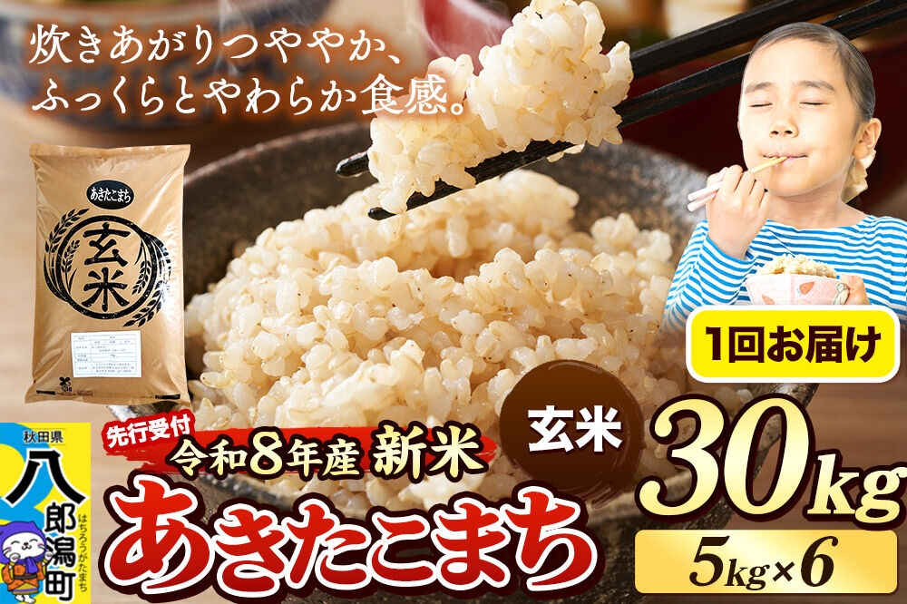 
                  《令和8年産 新米受付》米 あきたこまち 30kg（5kg×6袋）【玄米】秋田県産 [新米 先行予約 先行受付 米 コメ 玄米 あきたこまち おいしい 美味しい 安全 自然の恵み]
                