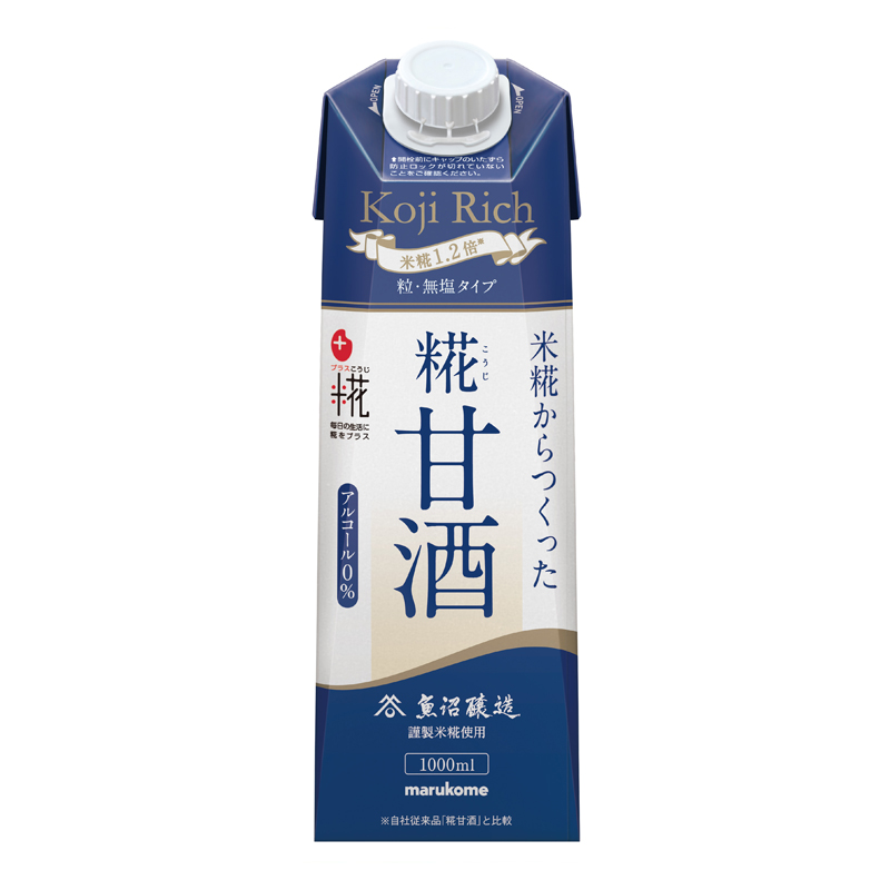マルコメ プラス糀 糀甘酒LL糀リッチ粒 1000ml×6本 無塩タイプ 甘酒【 神奈川県 南足柄市 】