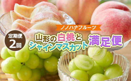 【定期便2回】山形の白桃4.5kgと大粒シャインマスカット1.8kg (2～4房) 山形直送便【令和8年産先行予約】FS25-075