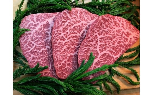 飛騨牛 5等級 もも肉レア部位 心芯ステーキ 3枚  牛肉 和牛 飛騨市推奨特産品 古里精肉店謹製 E0038