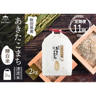 ふるさと納税 秋田市 《定期便11ヶ月》秋田市雄和産あきたこまち 清流米 2kg|15_akn-bb0211h