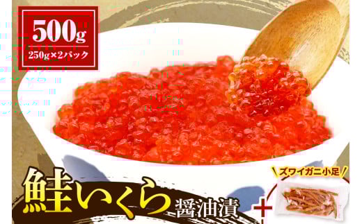 鮭いくら醤油漬け500g【er018-062-b】/ イクラ 鮭いくら さけいくら さけ サケ 醤油漬 いくら丼 イクラ丼 ふるさと納税 鮭 小分け 鮭卵 魚卵 魚介類 海鮮 海の幸 海産物 冷凍 北海道 えりも町