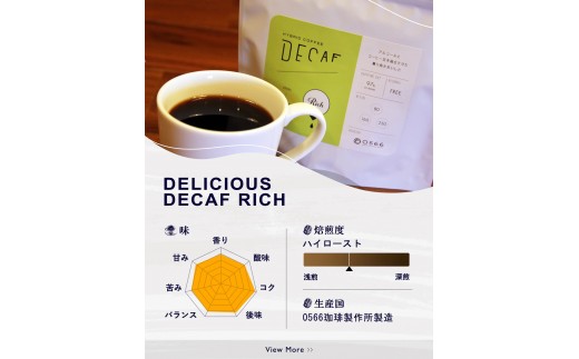 
                  美味しいデカフェ《RICH　リッチ》 80ｇ DECAF RICH　デカフェ・リッチ １パック 80ｇ（3264）
                