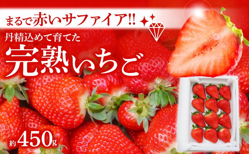 まるで赤いサファイア!!丹精込めた完熟いちご!! 約450g