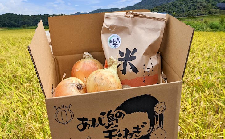 淡路島産玉ねぎ　光玉2キロ・淡路島産コシヒカリ3キロ　セット