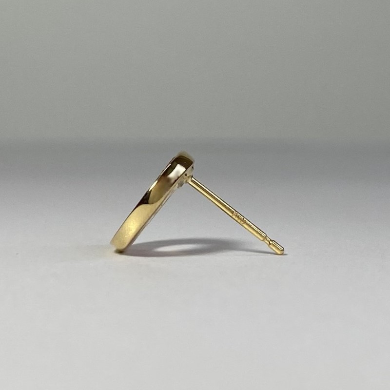 K18YG　ルビーサークルピアス　K05113-H