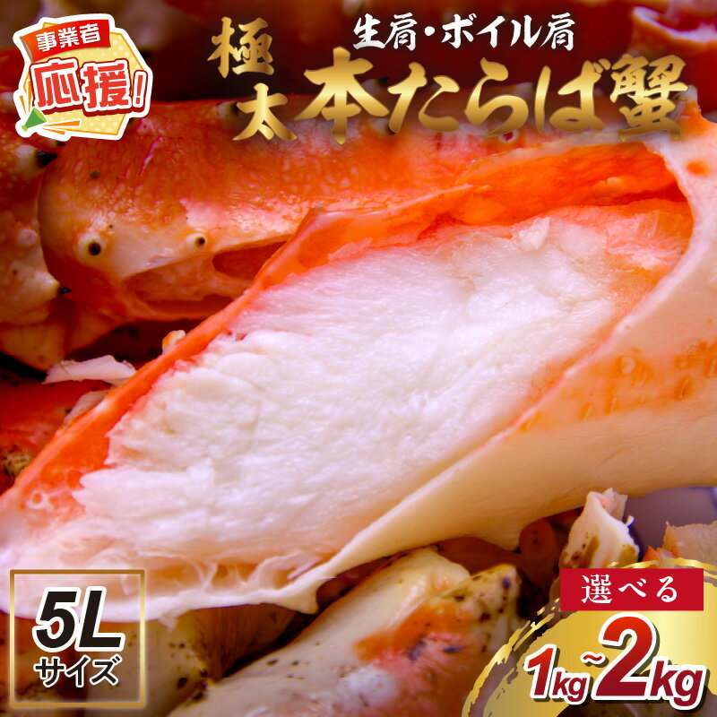 【ふるさと納税】【年内配送】選べる 内容量 ！【極太5Lサイズ】本たらば蟹 生肩 ボイル肩 1kg 2kg【ふるさと納税3.0】
