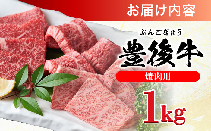 おおいた豊後牛 焼肉用 1kg(500g×2P) 日田市 / 株式会社MEAT PLUS　牛 うし 黒毛和牛 和牛 豊後牛 [AREI022]
