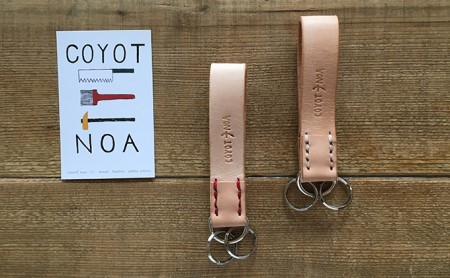 「coyotE noa（コヨーテノア）」のキーリング 牛革キーリング オリジナル ハンドメイド 手作り キーリング 牛革ヌメ革 牛革 京都府 木津川 036-07