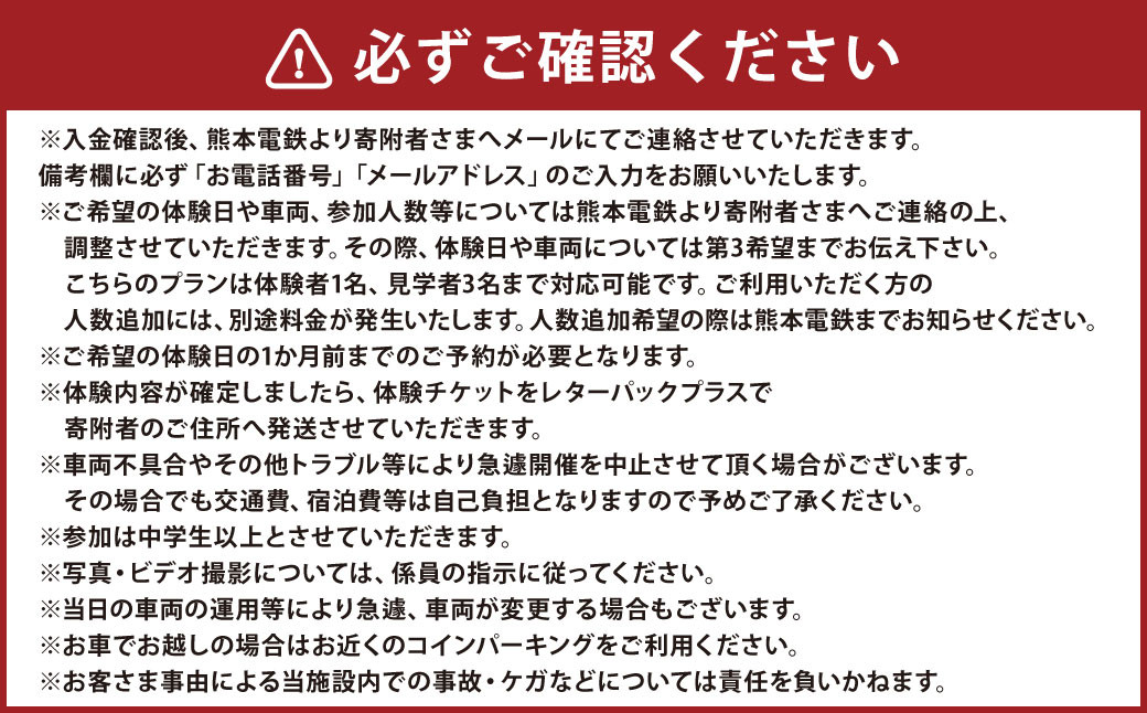 熊本電鉄の貸切運転 体験プラン (1名)  