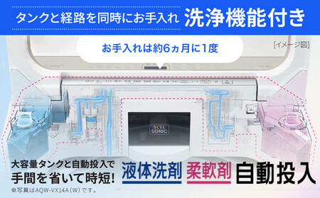 【AQUA】全自動洗濯機 超音波洗浄らくらくSONIC＆洗剤自動投入機能搭載！14kg ホワイト｜アクア 家電 洗濯機 乾燥機 人気ブランド 家電 家電 家電 家電 家電