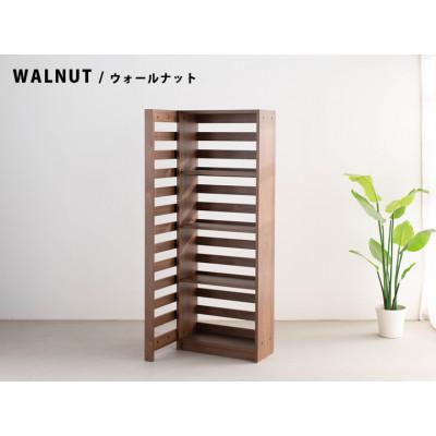 ふるさと納税 大川市 エルブロック パーティションシェルフHa ウォールナット ハイタイプ(幅66 奥行25 高さ160)