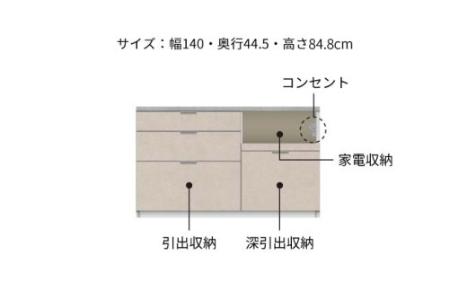 【ラスターベージュ】キッチンボード RL-S1400R下台 [No.1226] ／ 家具 インテリア 岐阜県