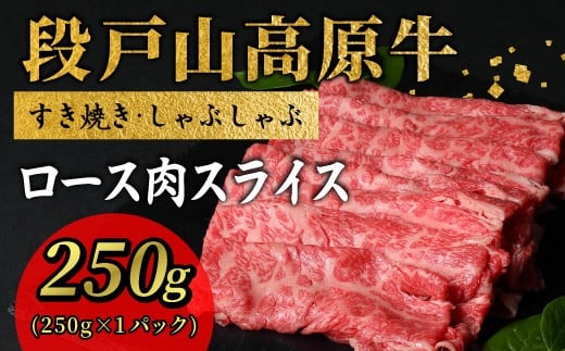 
                  段戸山高原牛  ロース肉スライス (すき焼き・しゃぶ用) 250g ロース スライス sukiyaki niku 国産牛 幻の牛 牛肉  鉄板焼肉 焼きしゃぶ 薄切り鍋 蓬莱泉 酒粕育ち ブランド牛 愛知県 設楽町 -080
                