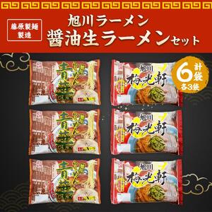 藤原製麺 製造　旭川ラーメン 醤油生ラーメンセット ( 青葉醤油、梅光軒 )各2袋入り×3袋 ｜ ラーメン 北海道_02908