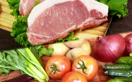 ＜6か月定期便＞ ごちそう定期便 (伊豆沼豚・野菜コース) 旬のおまかせ野菜 伊豆沼豚 ぶた 肉 セット 頒布会【有限会社伊豆沼農産】tm075