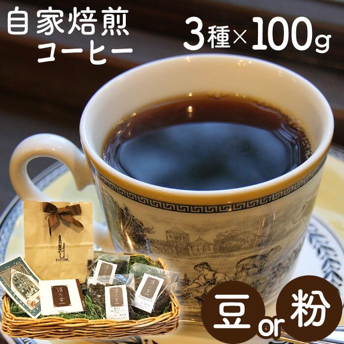 【ふるさと納税】 自家焙煎 珈琲 コーヒー豆 おすすめ コーヒー 3種類 総計300g 豆 粉 カフェ パナマ ケニア ストレート ブレンド 深煎り 中煎り 300グラム 人気 隠れ家 美味しい 香ばしい おしゃれ 贈り物 おすそ分け ギフト プレゼント 粉末 風光舎 岩手県 雫石町 送料無料