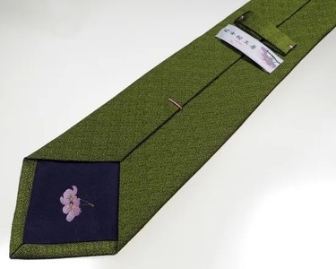 ネクタイ　富士桜工房　梨地（苔色）