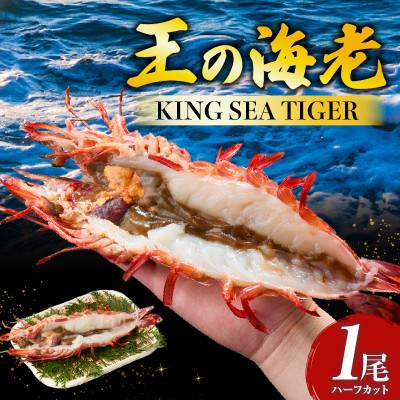 ふるさと納税 西尾市 【高級】超大型天然有頭タイガーえび　ハーフカット・K306