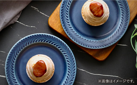 【波佐見焼】ローズマリー　リムプレートM デニム　4枚セット　食器 皿【翔芳窯】[FE575]