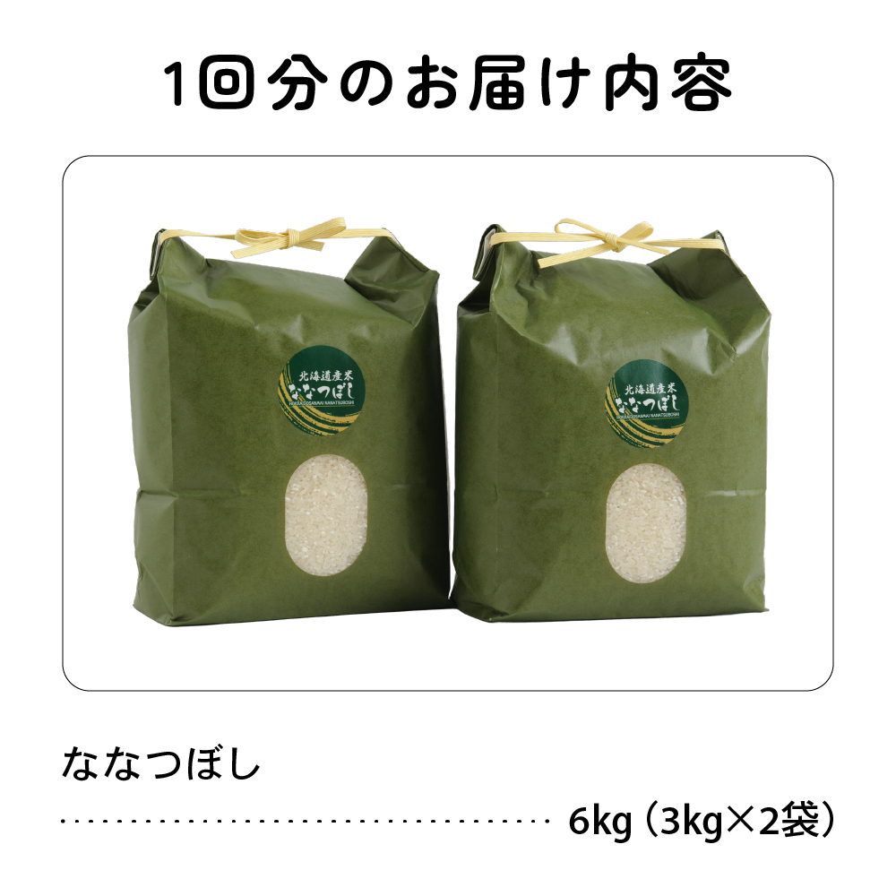 6ヵ月定期便 北海道 留萌管内産 ななつぼし6kg(3kg×2袋) R004-012_イメージ2