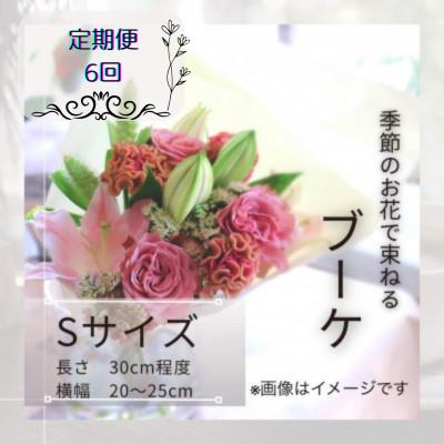 ふるさと納税 筑西市 【毎月定期便】季節のお花で束ねたブーケ【花瓶用】/Sサイズ全6回
