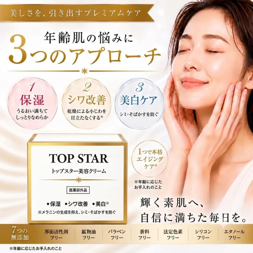 【宝石業界が手がけた】薬用オールインワンクリーム　2個（シワ改善・美白・保湿・肌荒れ防止）