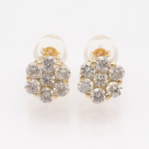 K18 1.00ct ダイヤモンド ピアス　 FP-000329 SWBT022-k18