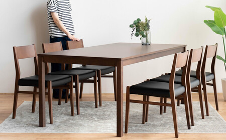 DT01 DC01 7点 180 ダイニングセット ビーチウォールナットブラウン オールマイティブラック テーブル 椅子