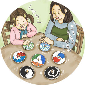 「木のおもちゃ」色遊び独楽（コマ）12種類（日本グッドトイ受賞玩具）