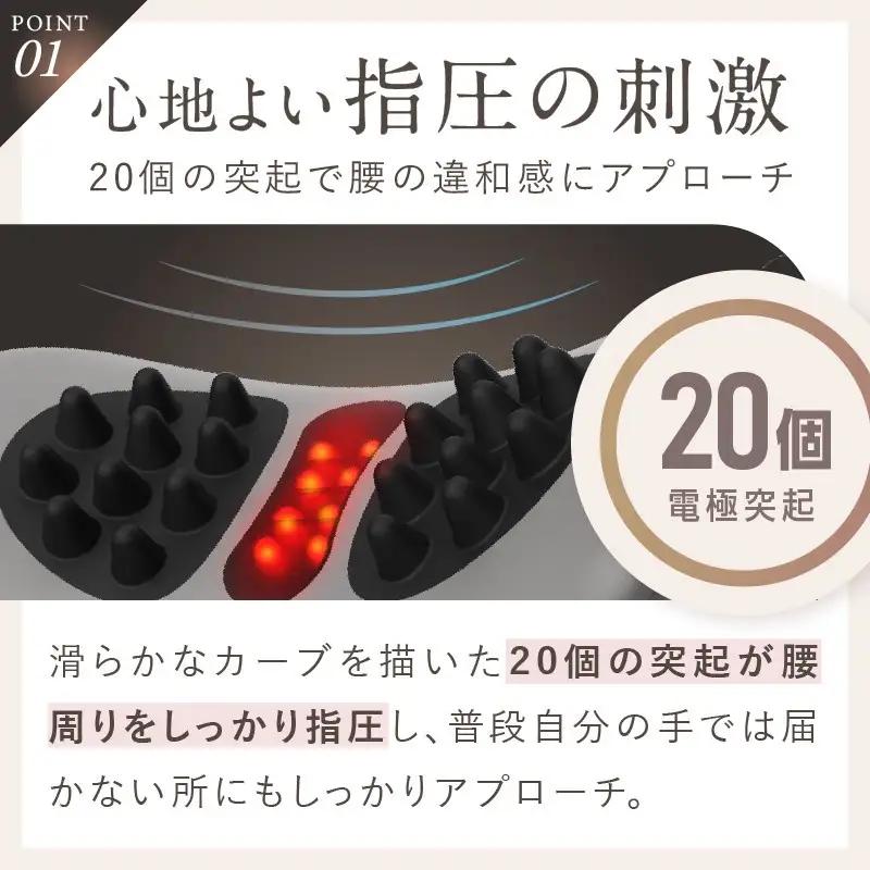 NIPLUX 腰ケア WAISTUPREMS 腰枕 腰クッション 腰痛 腰 EMS 温熱 低周波 ストレッチ 腰周り 姿勢 リフレッシュ 健康家電 ニップラックス 福岡県 福岡市 福岡