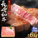 【ふるさと納税】【全6回定期便】長崎和牛 サーロイン ステーキ 総計6.0kg (1.0kg/回)【株式会社 OGAWA】[QBI013] 牛肉 国産 和牛 サーロインステーキ 焼き肉 BBQ バーベキュー クリスマス おせち 誕生日 ギフト 贈り物 さざちょう おすすめ 高級 36万4千円 364000 送料無料