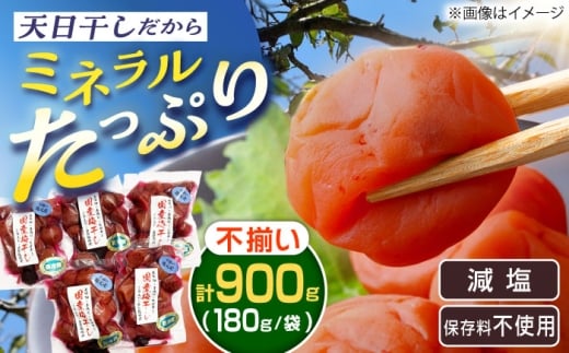 【訳あり】岐阜県産 不揃い 梅干し 計900g 180g×5袋 / 梅干し 訳あり わけあり 不揃い 天日干し 減塩 梅 うめ 国産 パック包装 セット お茶請け おにぎり 料理 ご飯のお供 産地直送 お取り寄せ 贈答 ギフト 岐阜県 / 恵那市 / マルコ醸造 [AUCT007]