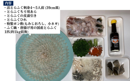 【北海道・東北・沖縄・離島配送不可／着日指定必須】2025年11月以降発送 活とらふぐ刺身 鍋用ふぐセット 4～5人前 冷蔵 海鮮 フグフグフグ