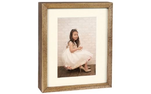 ボックスフレーム/フェイバリット ブラウン+中枠K1(白)+フェイバリット台紙/3面ベージュ【1703946】