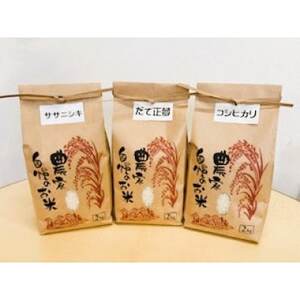 大衡産お米食べ比べセット(ササニシキ、だて正夢、コシヒカリ)計6kg【1684014】