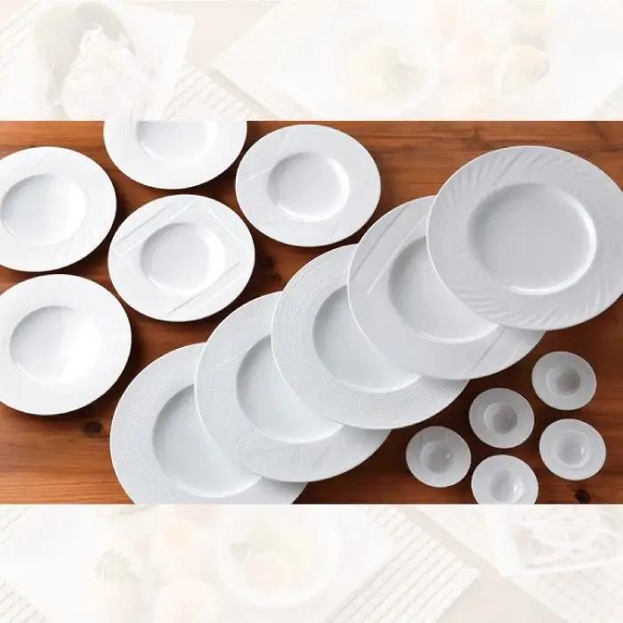 【波佐見焼】白磁手彫 マグカップ ボウル プレート 含む こだわり82点セット 食器 皿 【一真窯】 [BB13] 波佐見焼