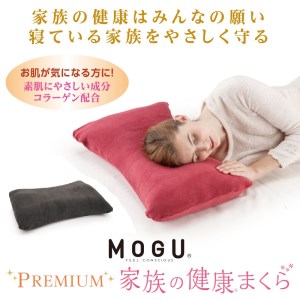 【MOGU】プレミアム家族の健康まくら GY（本体・カバーセット）〔30-50〕