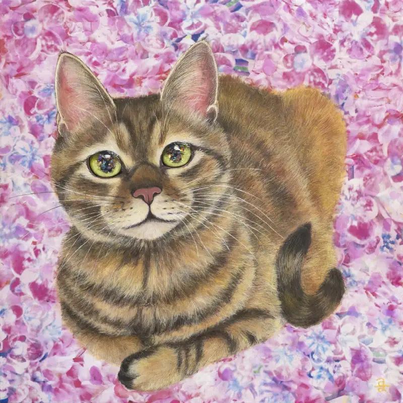猫作家福嶋吾然有が描く、猫のフルオーダー絵画 F10号サイズ 猫