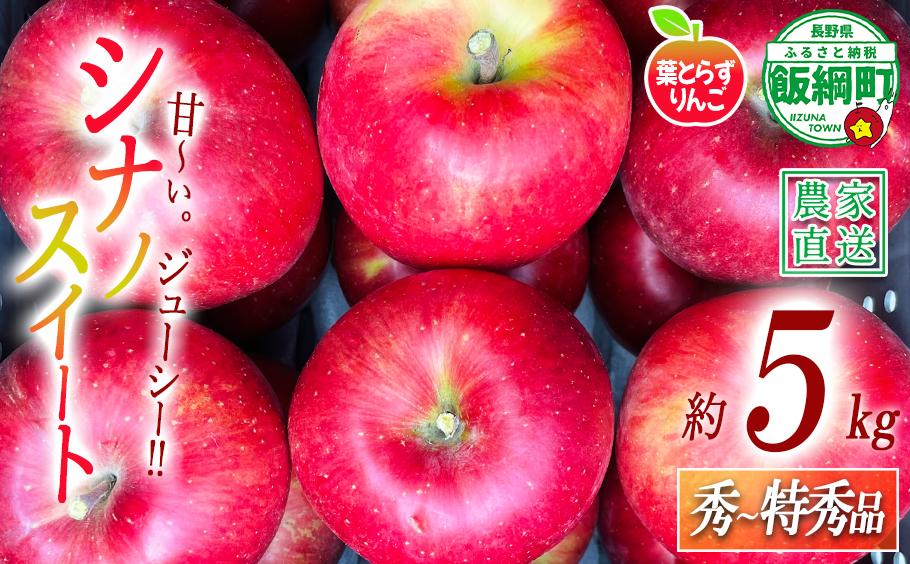 
                  りんご 葉とらず シナノスイート 秀 〜 特秀 5kg フレッシュフルーツミカズキ 2026年10月中旬頃から2026年10月下旬頃まで順次発送予定 令和8年度収穫分 信州 果物 フルーツ リンゴ 林檎 長野 予約 農家直送 長野県 飯綱町 [1648]
                