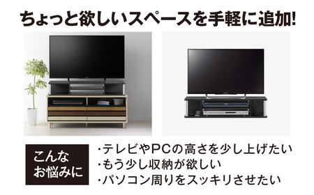 朝日木材 ちょい足しラック ダブル ブラック 幅79cm ≪AS-80CTW≫ テレビ台 ローボード 家具 TV台 TVボード テレビボード 収納 ロータイプ パソコン台 PC台 テレビラック 省スペ