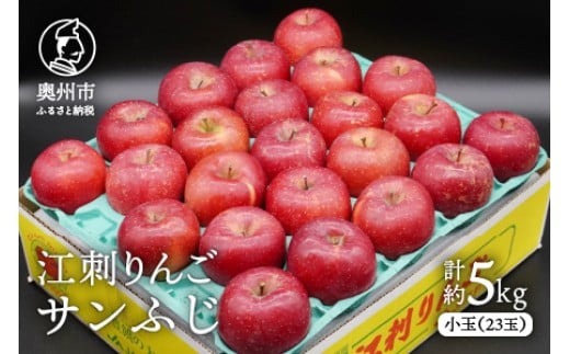 
            【数量限定】江刺りんご サンふじ 小玉 5kg（23玉）【令和8年1月お届け】 フルーツ 林檎 [AQ027]
          